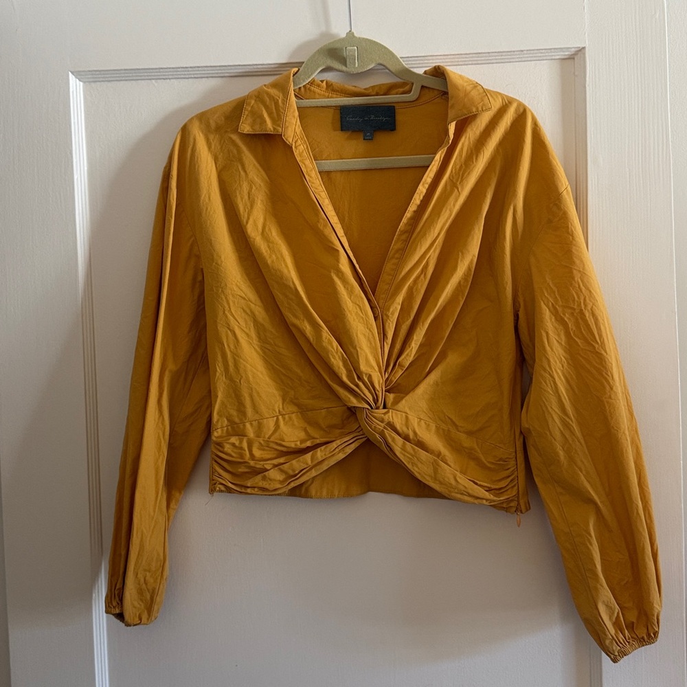 Sundays in Brooklyn Yellow Cropped Blouse